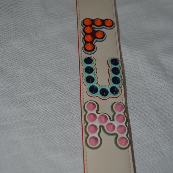 New $1225 Fendi Camelia Beige Leather Multicolor Studded FUN Mini Should… - Picture 5 of 9